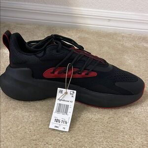 NIB Adidas Black and Red Athletic Sneakers with Modern Design